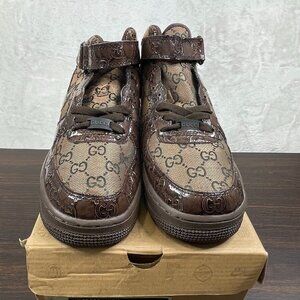 Nike AF-1 Custom Sneakers Mens Size 9 Brown Gucci Air Force 1 High 315123-333